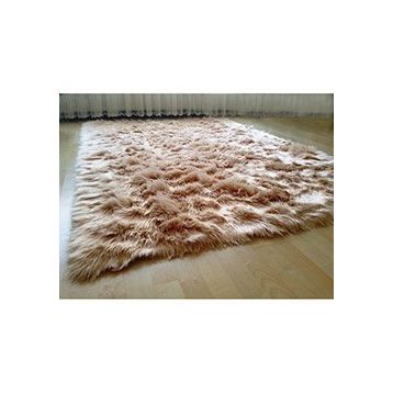 Tappeto Kuzu Kürkü Dekoratif Post 100x200 cm Camel Salon Halı