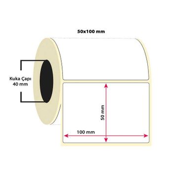Taroks 100x100 mm 500 Adet Kuşe Rulo Etiket