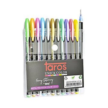 Taros Metalik 12'li Jel Kalem