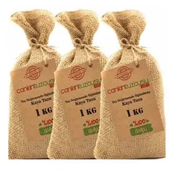 Taş Değirmende Öğütülmüş Kristal Kaya Tuzu 3 Adet 1 kg