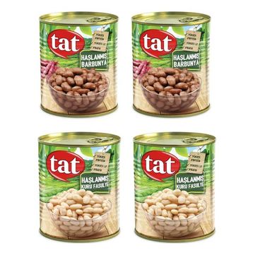 Tat 2x800 gr Haşlanmış Kuru Fasulye + 2x800 gr Barbunya