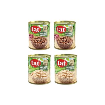 Tat 2x800 gr Haşlanmış Kuru Fasulye + 2x800 gr Barbunya