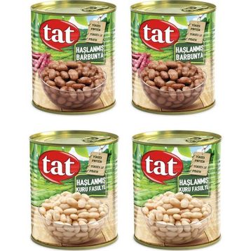 Tat 2x800 gr Haşlanmış Kuru Fasulye + 2x800 gr Barbunya