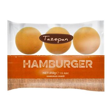 Tazepan 312 gr 6'lı Hamburger Ekmeği