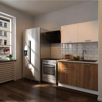 Tdesigno Adel 120 CM Ceviz Beyaz Mutfak Dolabı