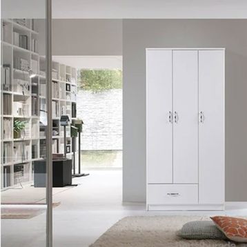 Tdesigno Grande 3 Kapaklı Çekmeceli Beyaz Gardırop