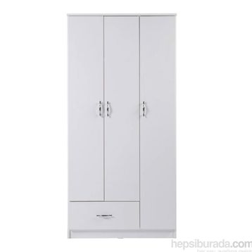 Tdesigno Grande 3 Kapaklı Çekmeceli Beyaz Gardırop