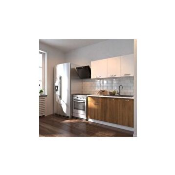 Tdesigno Imge 140 CM Ceviz Beyaz Mutfak Dolabı