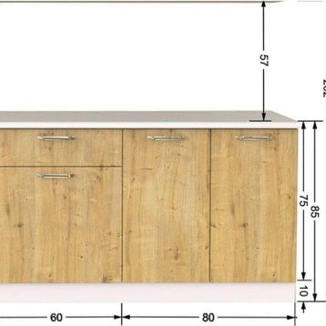 Tdesigno İpek 140 CM Safir Meşe Alt Mutfak Dolabı