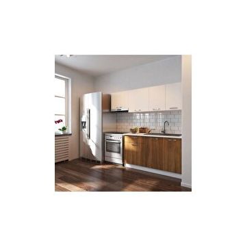Tdesigno Meriç 200 CM Ceviz Beyaz Mutfak Dolabı