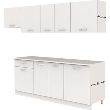 Tdesigno Nihal 260 cm Beyaz Mutfak Dolabı