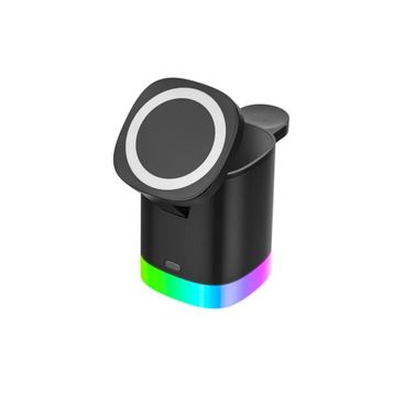 Techmaster 3 in 1 15 W iPhone Airpods Watch RGB Işıklı T15 Kablosuz Şarj Cihazı