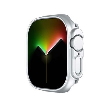Techmaster Apple Watch Ultra Renk: Gümüş 49 mm Uyumlu Rubber Sert Plastik Kılıf Kapak