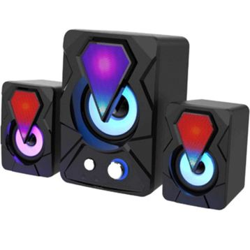 Techmaster E-1306 Telefon Bilgisayar Tablet RGB Stereo Usb Subwoofer Hoparlör
