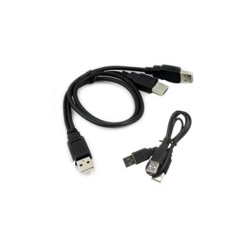 Techmaster Harici Diskler İçin Y Kablo 3 Uçlu USB 2.0 Kablo