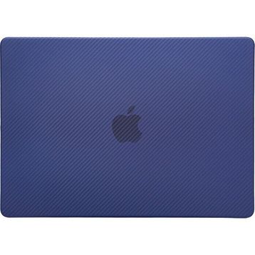 Techmaster MacBook Air M1 A2337 A2179 A1932 Karbon Fiber Görünümlü Kapak Koruma Mavi Kılıf