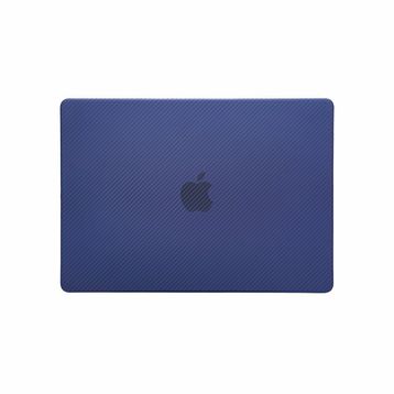 Techmaster MacBook Air M1 A2337 A2179 A1932 Karbon Fiber Görünümlü Kapak Koruma Mavi Kılıf
