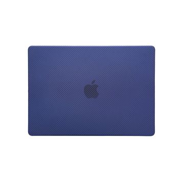 Techmaster MacBook Air M1 A2337 A2179 A1932 Karbon Fiber Görünümlü Kapak Koruma Mavi Kılıf