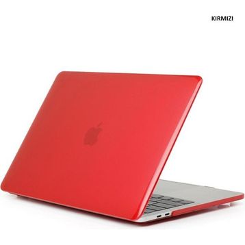 Techmaster Macbook Pro 16 2019 A2141 Kristal Şeffaf Kapak Ultra İnce Kırmızı Kılıf