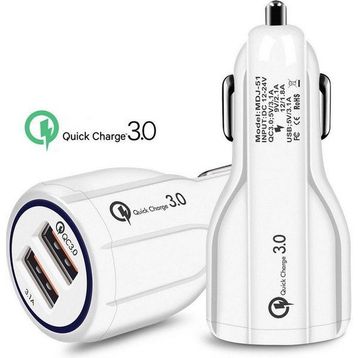 Techmaster Samsung iPhone Huawei Xioami 2 USB 6 Amper Siyah Hızlı Araç Şarj Cihazı
