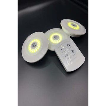 Technomax Uzaktan Kumandalı Kablosuz 3'lü LED Spot Lambalar + 1 Kumanda