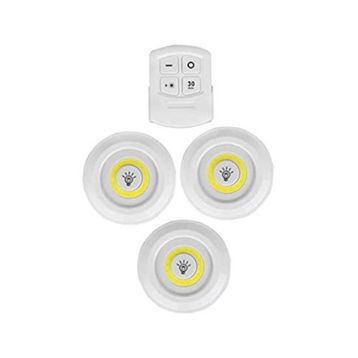 Technomax Uzaktan Kumandalı Kablosuz 3'lü LED Spot Lambalar + 1 Kumanda