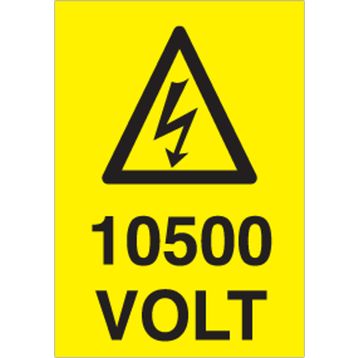 Technopa 10500 Volt Uyarı Levhası