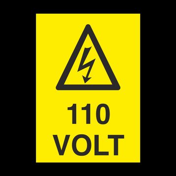 Technopa 110 Volt Uyarı Levhası