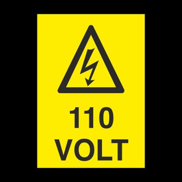Technopa 110 Volt Uyarı Levhası