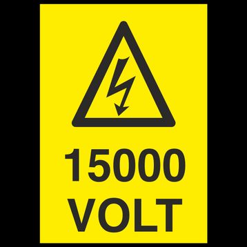Technopa 15000 Volt Uyarı Levhası