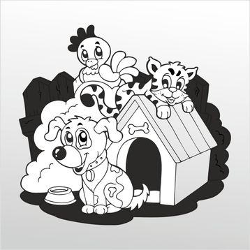 Technopa 20 cm Uzunluk Tatlı Hayvanlar Folyo Sticker