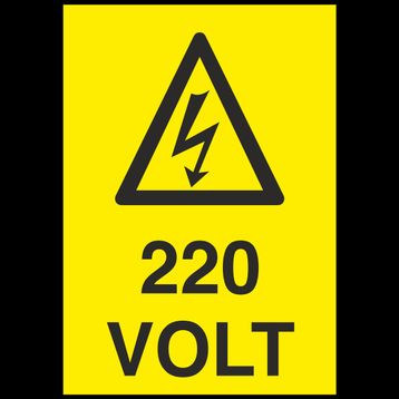 Technopa 220 Volt Uyarı Levhası