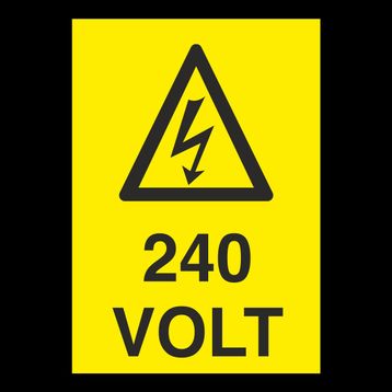 Technopa 240 Volt Uyarı Levhası