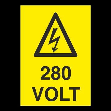 Technopa 280 Volt Uyarı Levhası