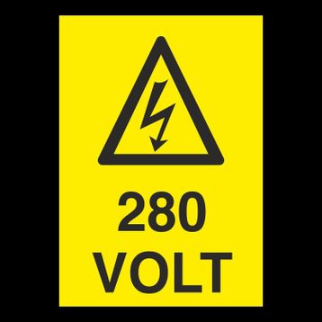 Technopa 280 Volt Uyarı Levhası