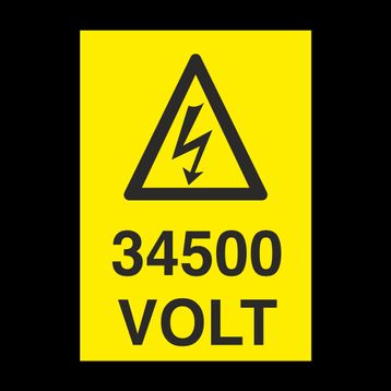 Technopa 34500 Volt Uyarı Levhası