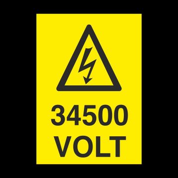 Technopa 34500 Volt Uyarı Levhası