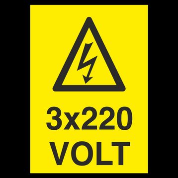 Technopa 3X220 Volt Uyarı Levhası