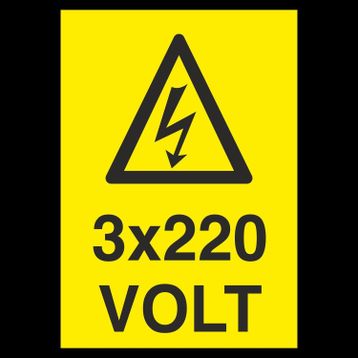 Technopa 3X220 Volt Uyarı Levhası