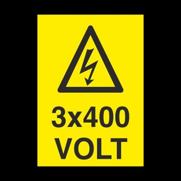 Technopa 3X400 Volt Uyarı Levhası