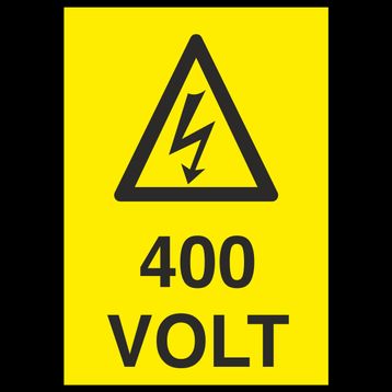 Technopa 400 Volt Uyarı Levhası