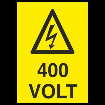 Technopa 400 Volt Uyarı Levhası