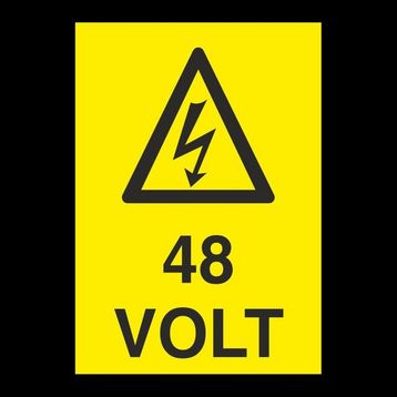 Technopa 48 Volt 50 x 70 cm Uyarı Levhası