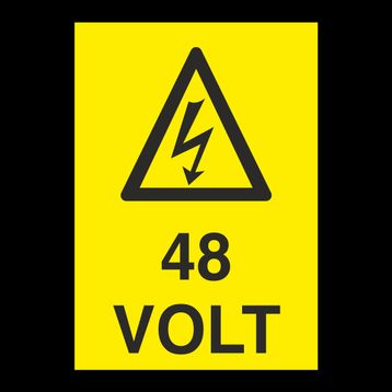 Technopa 48 Volt Uyarı Levhası