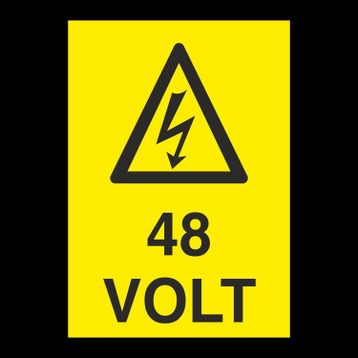 Technopa 48 Volt Uyarı Levhası