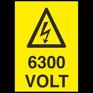 Technopa 6300 Volt 20 x 30 cm Uyarı Levhası