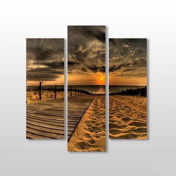 Technopa Akşamüstü Sahil 84x90 cm Kanvas Tablo