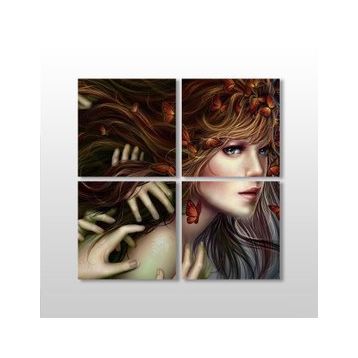 Technopa Anime Kadın 100x100 cm Kanvas Tablo
