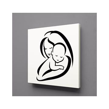 Technopa Bebeğine Sarılan Anne 80x80 cm Kanvas Tablo