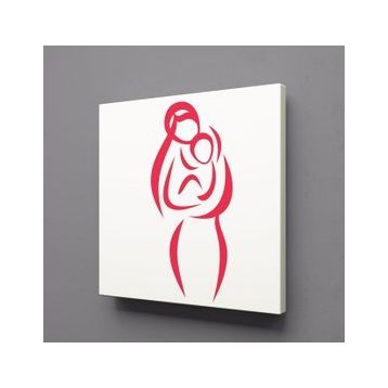 Technopa Bebeğini Koklayan Anne 60x60 cm Kanvas Tablo